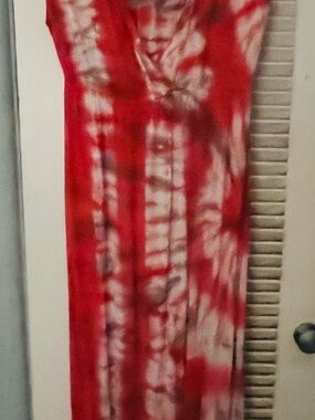 Tie-Dye Red Maxi Dress - Women